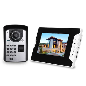 

7 inch Video Door Phone Doorbell Intercom System Fingerprint Password Remote Control Camera Wireless Remote control Unlock