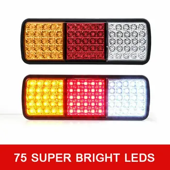 

1pair Trailer Light LED Stop Rear Tail Brake Reverse Lights Lamps Yacht Car Cars Safety Warning Signal Light