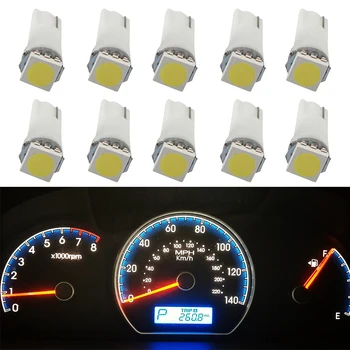 

10 Pcs T5 5050 LED Lamp Auto Replacement 12V DC For Car RV Truck ATV Dashboard/Map/Step/Reading/Meter/LED Indicator Light Bulb