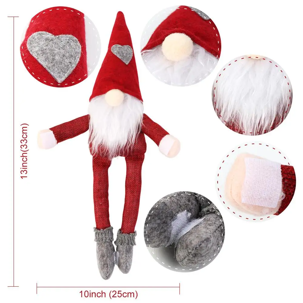 OurWarm Christmas Wine Bottle Covers Plush Faceless Doll Bottle Wrapper Topper Hats Santa Clothes Christmas Decoration for Home