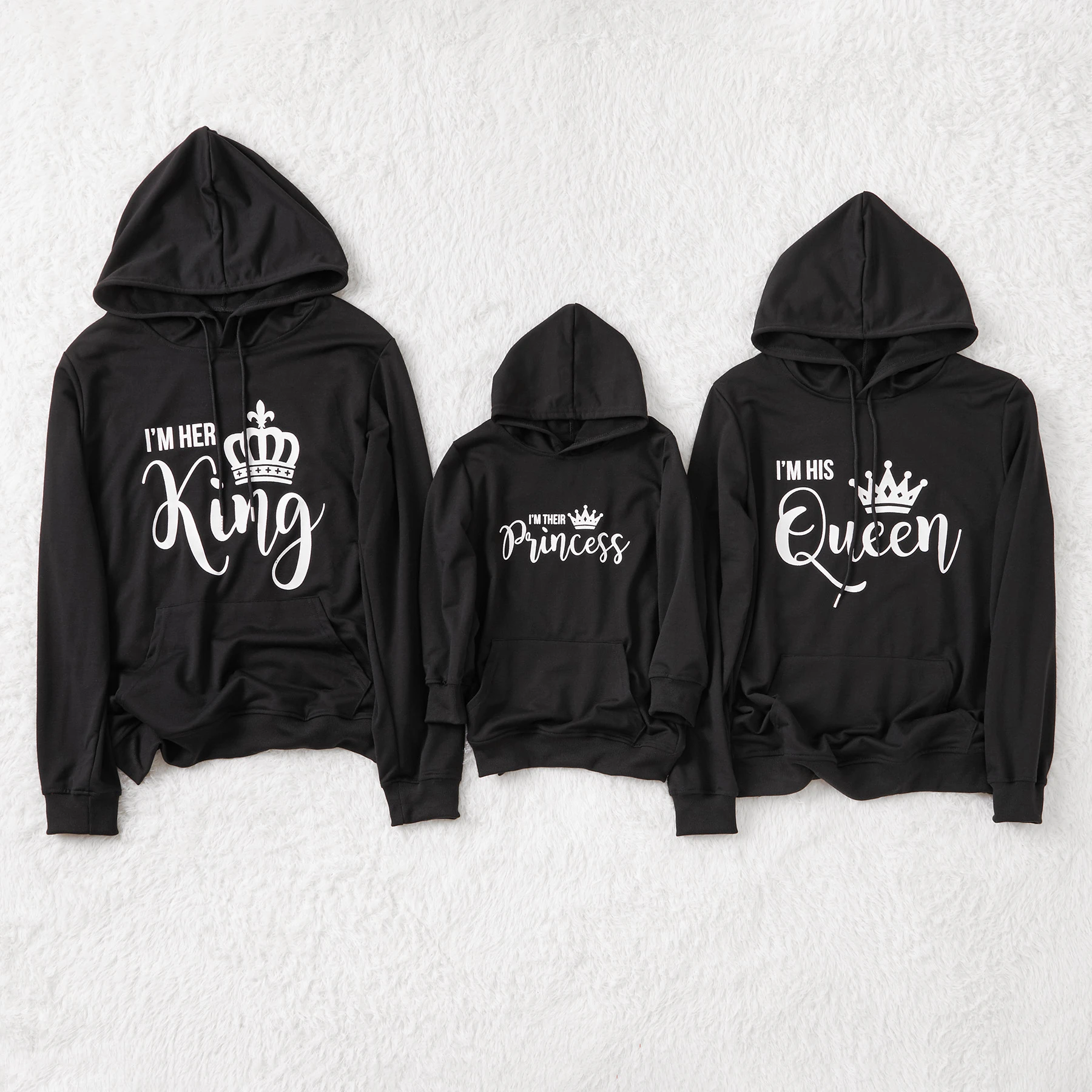 Sudaderas familiares estampado a juego de PatPat en negro, suéter informal de algodón de manga larga de invierno con letras, ropa para padres e hijos|Trajes iguales de familia| - AliExpress