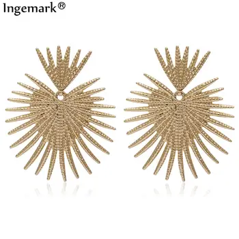 В богемном стиле Веерообразный серьги в виде капель для Для женщин женские туфли, плоская подошва, аксессуары для панков, Винтаж ZA “Цветок”...