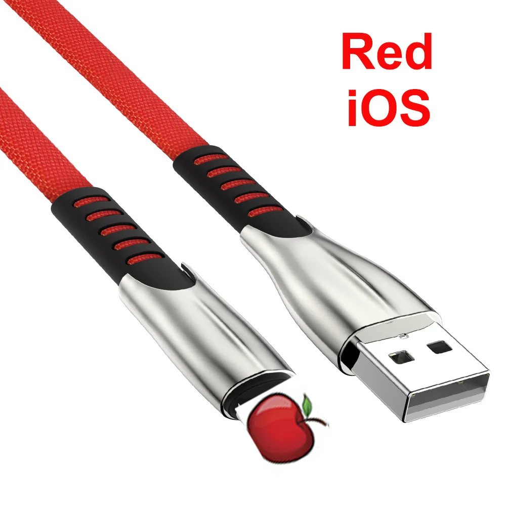 Red For iPhone USB кабель для быстрой зарядки 3 А для iPhone XR 11 Pro Max Xs X 8 7 6 6s Plus 5 5S iPad Mini USB кабель для передачи данных - Цвет: Red For iPhone