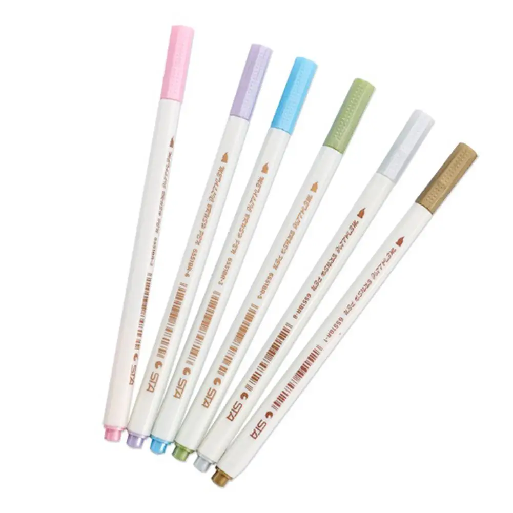 Kuulee Metal Color Marker Pen Watercolor Notes Photo Album Sign Brush for Sketch Drawing Coloring | Канцтовары для офиса и
