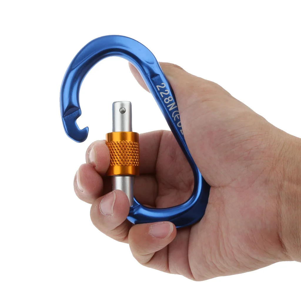 Outdoor Rock Climbing Rope Grab Protecta with Screw Locking Carabiner Equip