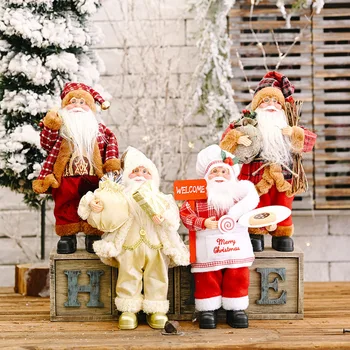 

Large 30*20cm Santa Claus Doll 2020 Christmas Tree Ornament Christmas Gifts Home Decorations Standing Xmas Santa Claus
