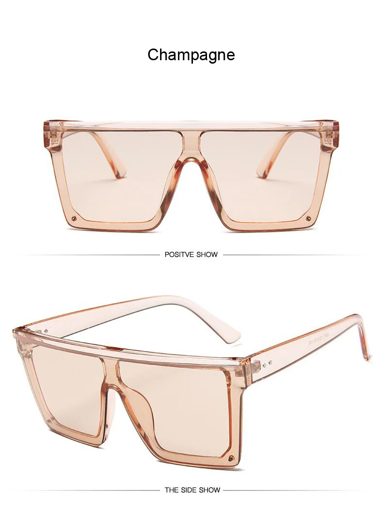 Fashion Square Sunglasses Woman Brand Designer Sun Glasses Female Big Frame One-piece Mirror Gradient Oculos De Sol Feminino  white sunglasses women