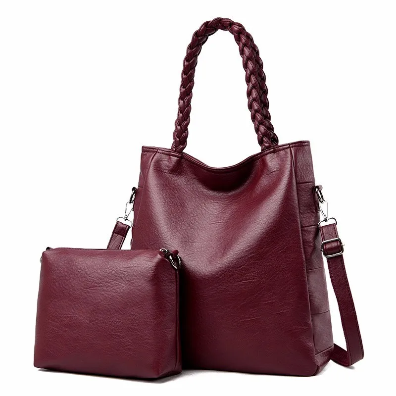 

2 Pc/sets Luxury Handbags Women Bags Designer 2019 Purses And Handbags Large Capacity Casual Tote Bag Female Sac New Sac A Main