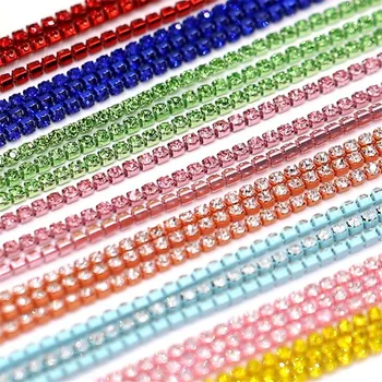 

SS4 SS6 SS8 SS10 SS12 SS16 Rhinestone silver gold Cup Claw Chain dense crystal rhinestones claw chain FH21