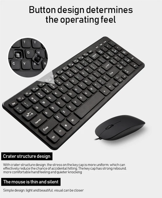 Wireless Keyboard And Mouse Protable Mini Keyboard Mouse Combo Set For Notebook Laptop Mac Desktop PC