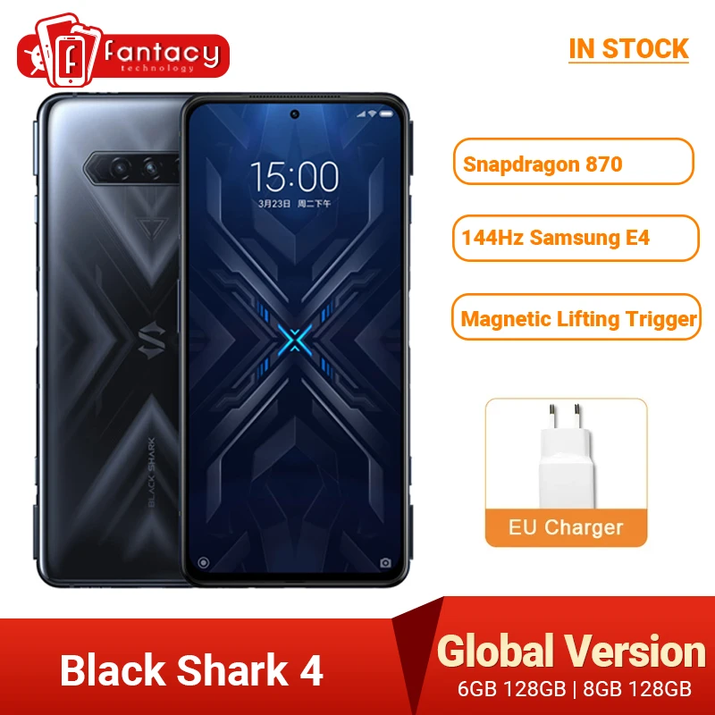 Global Version 2021 Black Shark 4 5G Smartphones Snapdragon 870 8GB 128GB 144Hz AMOLED Display | Мобильные телефоны и