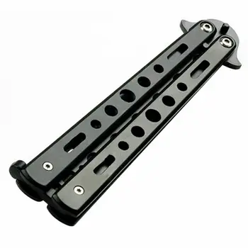 

2020 Butterfly Balisong Trainer Knife Training Dull Tool Black Metal Practice