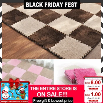 

Carpets for Living Room Bathroom Plush Soft Split Foam Joint Foldable Patchwork Anti-Skid Rugs Shaggy Kids Baby Climbing Mats