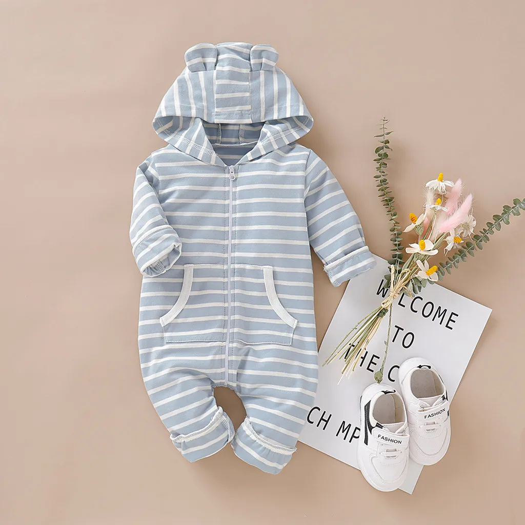 new born baby clothes baby boy romper winter clothes costume romper onesie disfraz bebe halloween Striped Long Sleeve 0-24m Z4