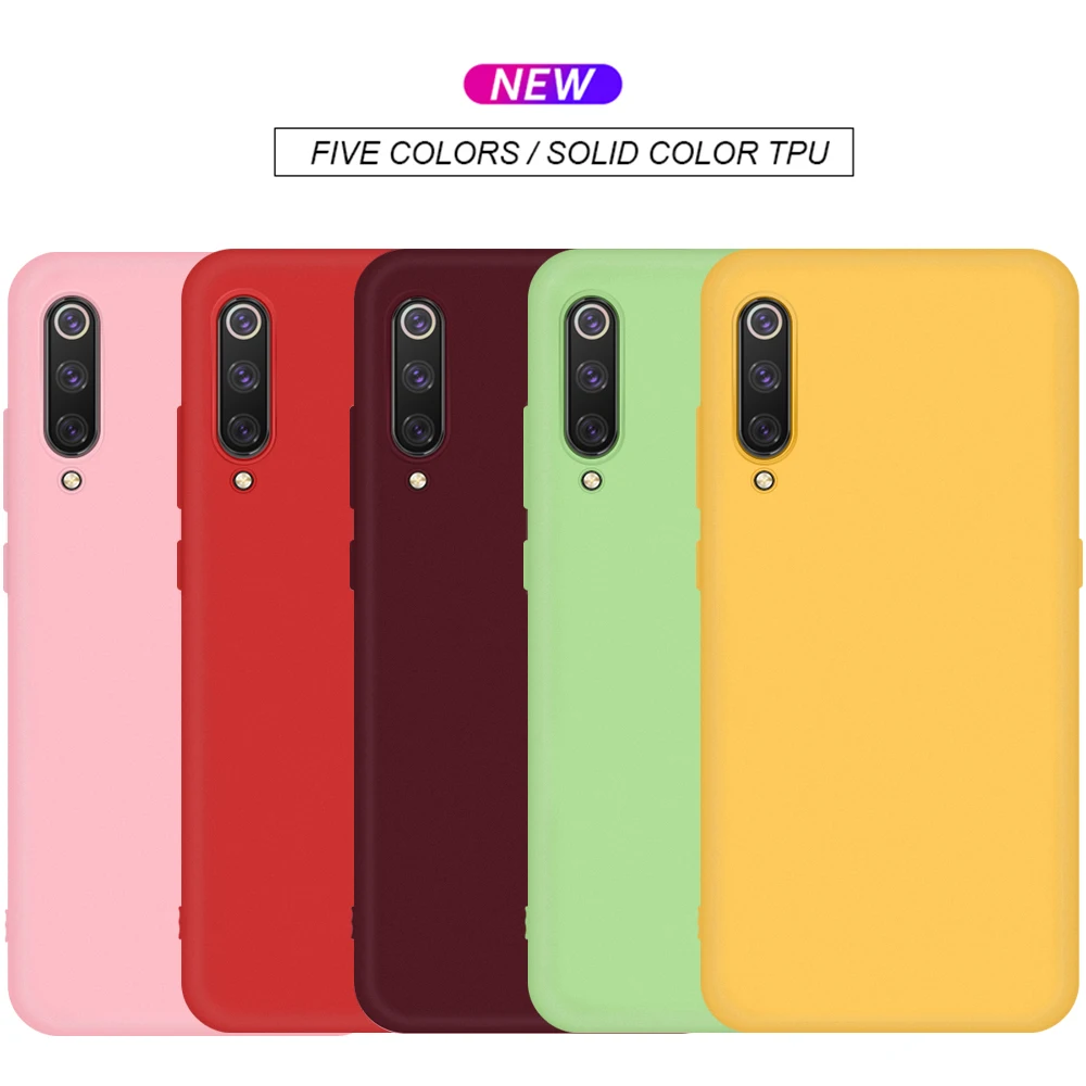 

Candy Color Silicone Case on for Xiaomi Mi 9 Se 9T Pro 8 A2 Lite on Redmi 7 7A 6A K20 Note 7 5 6 Pro yellow Pink TPU Back Cover
