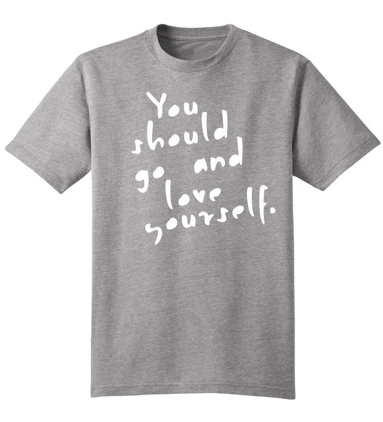 Женская хлопковая Футболка с принтом You Must Go And Love Yourself повседневная забавная