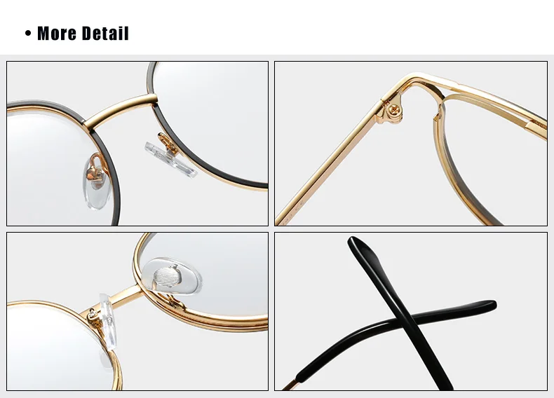 Ralferty, женские трендовые очки с металлической оправой, женские очки с кошачьими ушками, Золотые декоративные очки, без оправы для очков W93332