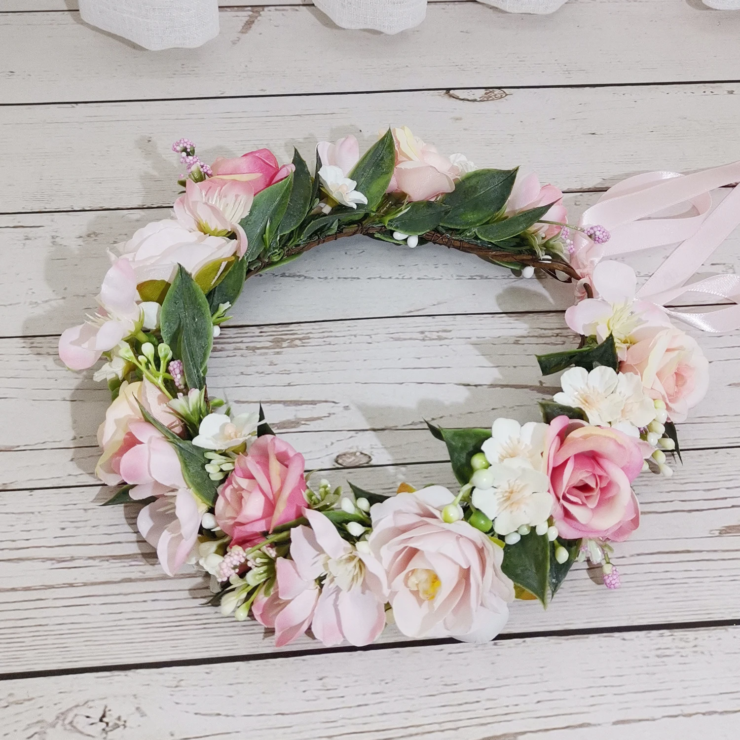 女性のためのバラの花のヘッドバンド女の子のためのヘアアクセサリー結婚式のための花の頭飾り6個