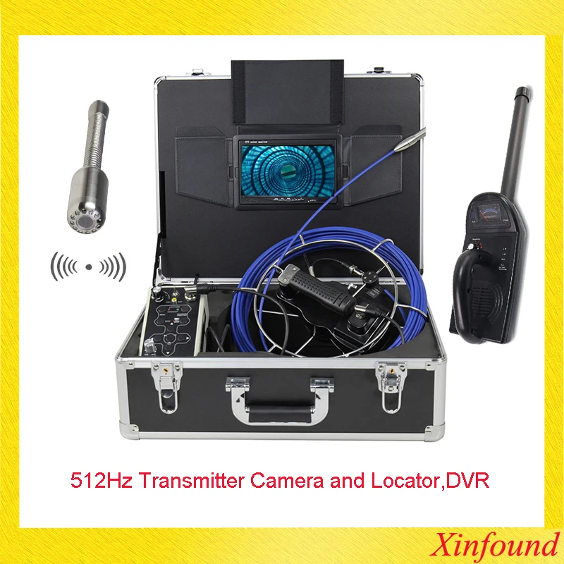 

512hz 23mm Transmitter camera and Locator DVR 5mm Cable Pipe Inspection Camera 7'screen Drain Sewer Video Camera Endoscope