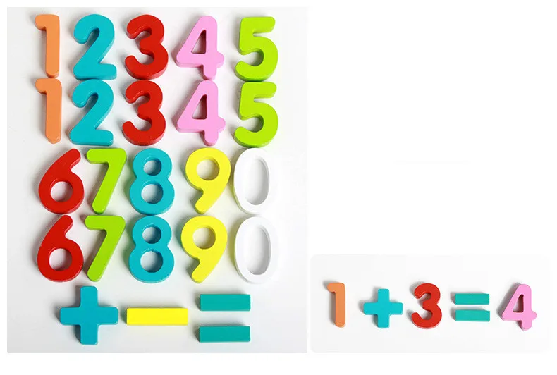 Wooden Digital Shape Disassembly Combination Children's Geometric Cognition Matching Educational Toys