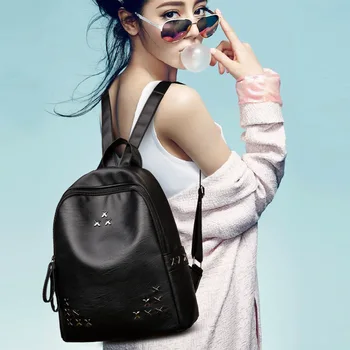 

Korean-style Backpack 2020Retro WOMEN'S Backpack Casual PU Trend WOMEN'S Bag backpack men backpack purse