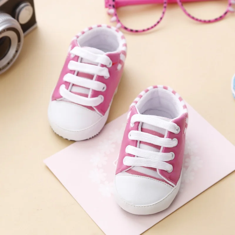Детские ботиночки для новорожденной мальчика с мягкой подошвой, обувь для малышей, парусиновые кроссовки для малышей 0-18 месяцев