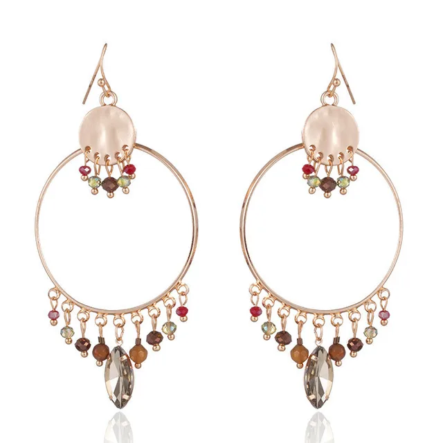 Boho Ethnic Large Golden Luxury Dangle Drop Earrings Hanging for Women Female Fashion 2019 Jewelry Wedding Earrings for Brides E021043-cc