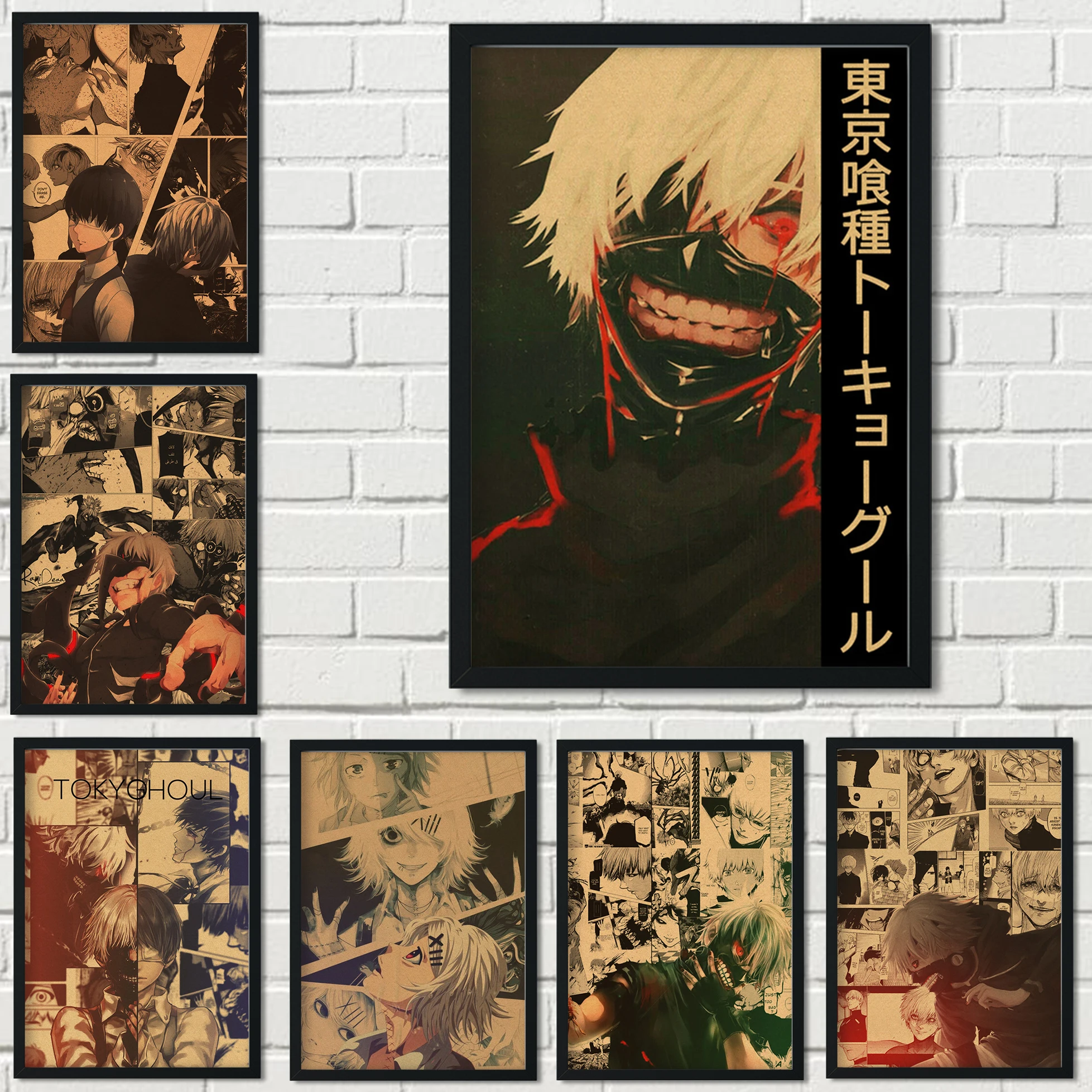 Японское популярное Аниме Tokyo Ghoul:re винтажный постер из крафтовой бумаги семейное