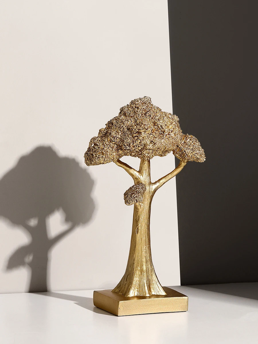 Аксессуары для украшения дома ретро Золотая сосна приветствие гостей статуэтка