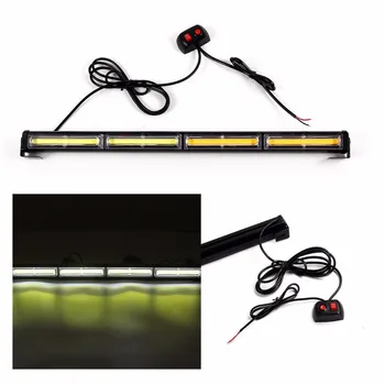 

CYAN SOIL BAY COB LED White Strobe Traffic Emergency Light Bar Warning Lamp ON/OFF Universal