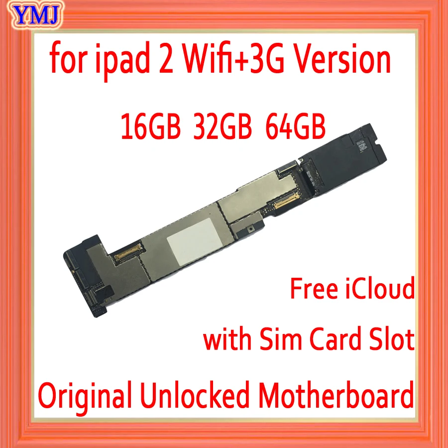 С слотом для Sim-карты материнской платы ipad 2 Wifi + 3G версии без iCloud версия