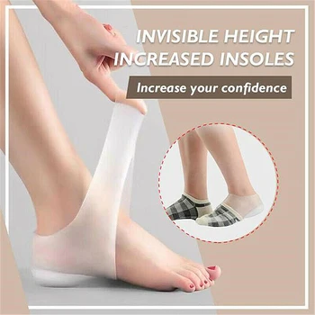 

Silicone Lifting Insoles Invisible Inner Height Insoles Lifting Increase Socks Foot Protection Pad Heel Cushion Hidden Insole