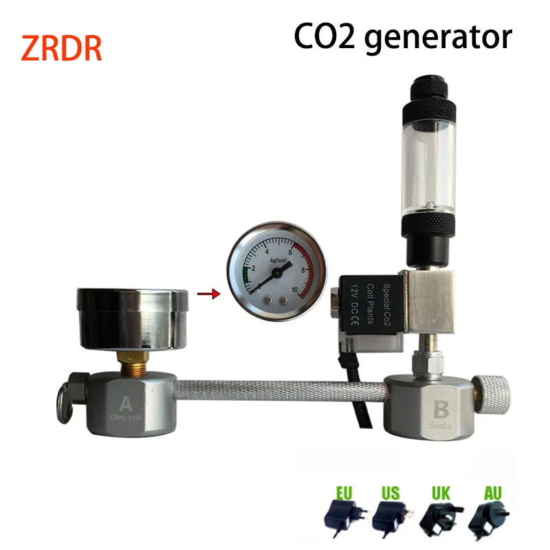 Aquarium CO2 Regulator System Kit co2 Diffuser Generator with Valve Bubble Atomizer Solenoid Fish Tank Carbon Dioxide For Plants