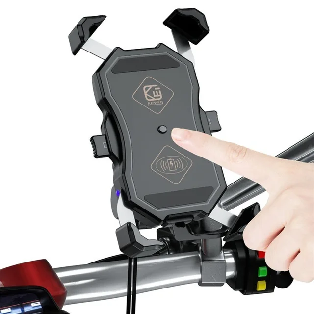 Motorcycle Mobile Phone Holder Mount with QC 3.0 USB Qi Wireless Charger for Scooter Motor Motorbike Smartphone Support Bracket 2