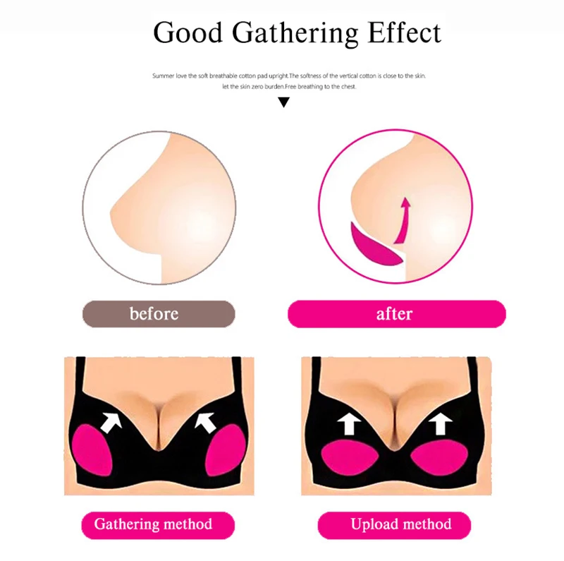 Women's Breast Push Up Pads Swimsuit Accessories Silicone Bra Pads Sponge Bra Inserts Nipple Cover Breast Stickers