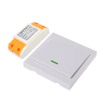 

220V 1CH RF Wireless Remote Control Switch 1 Receiver + 3 Wall Panel Transmitter L41F