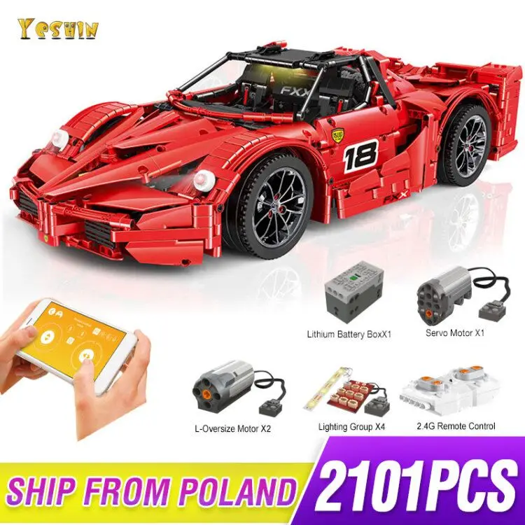

MOC technic Ferrared Enzo Genuine The Red Formula Racing Fxx Car Set Building Blocks Bricks model Educational Funny Toys