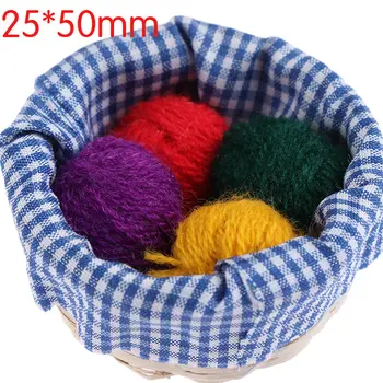 

1/12 Doll House Miniature Accessories Mini Cloth Wool Basket Simulation Housekeeping Model Toys For Doll House Decoration