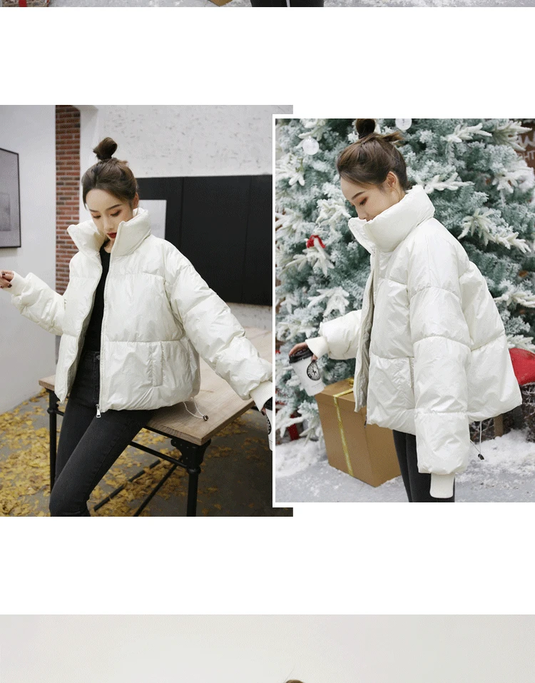 Новинка, зимний Корейский пуховик, хлопковая стеганая одежда, женское короткое свободное пуховое пальто для студентов