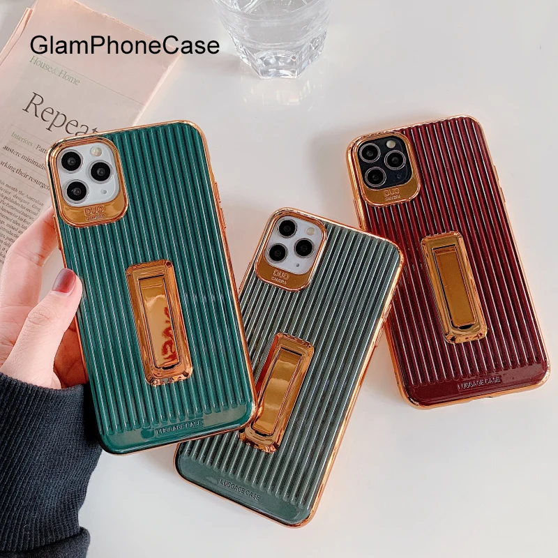 GlamPhone чехол с оцинкованной подставкой для телефона iPhone11Pro/Max X XS Max XR мягкий