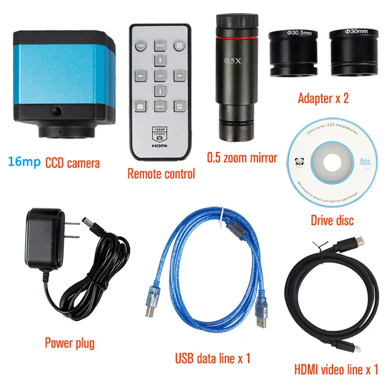  16MP 6K HD digital Camera Remote control USB HDMI interface+1/2or1/3 adapter Suitable for stereo bi