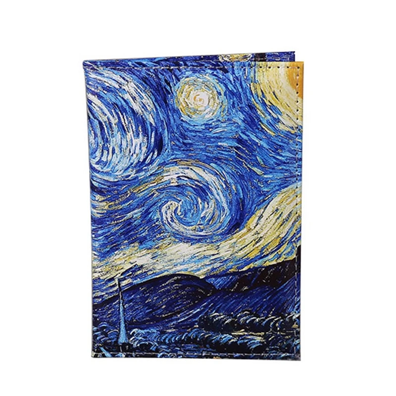 De moda de cielo estrellado cielo cubierta del pasaporte de cuero de la PU de los hombres y las mujeres tarjeta de crédito puerto de paso funda, soporte tarjeta cartera