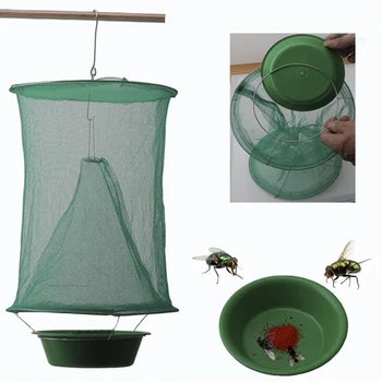 

OGFFHH Health 1PCS Pest Control Reusable Hanging Fly Catcher Killer Flies Flytrap Zapper Cage Net Trap Garden Home Dropshipping