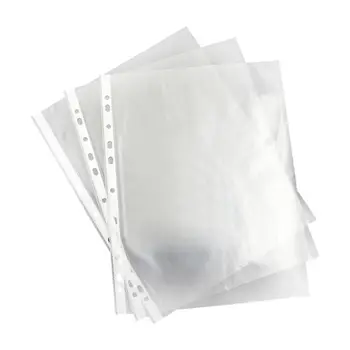 

A4 Clear Plastic Punched Pockets Folders Filing Wallets Sleeves Wallets UKType:100 pieces