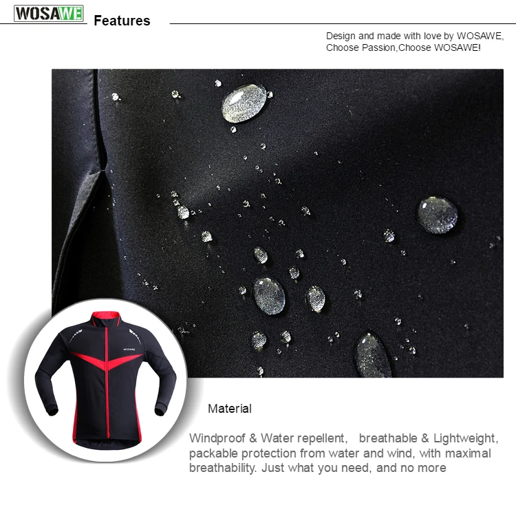 WOSAWE Теплая Флисовая Куртка для велоспорта, зимняя теплая куртка для мотокросса MTB, ветровка с длинным рукавом, мужская куртка для езды на велосипеде