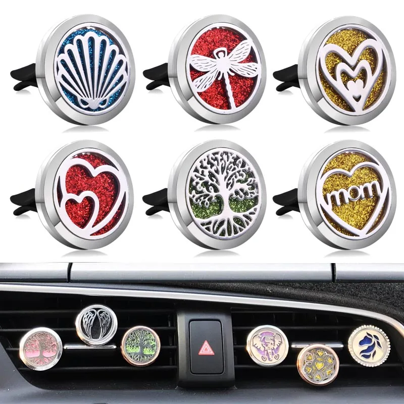 

New Life Tree Detachable Stainless Steel Aromatherapy lockets Perfume aroma Essential oil Diffuser Car air freshener pendant