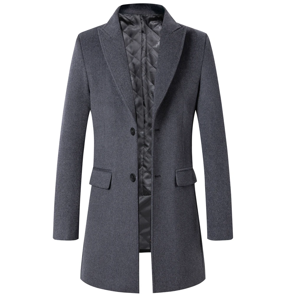 Thoshine-abrigos gruesos de lana para hombre, chaqueta de abrigo de mezcla de lana, entallada, clásica, de calidad Superior, para invierno, 51.5%