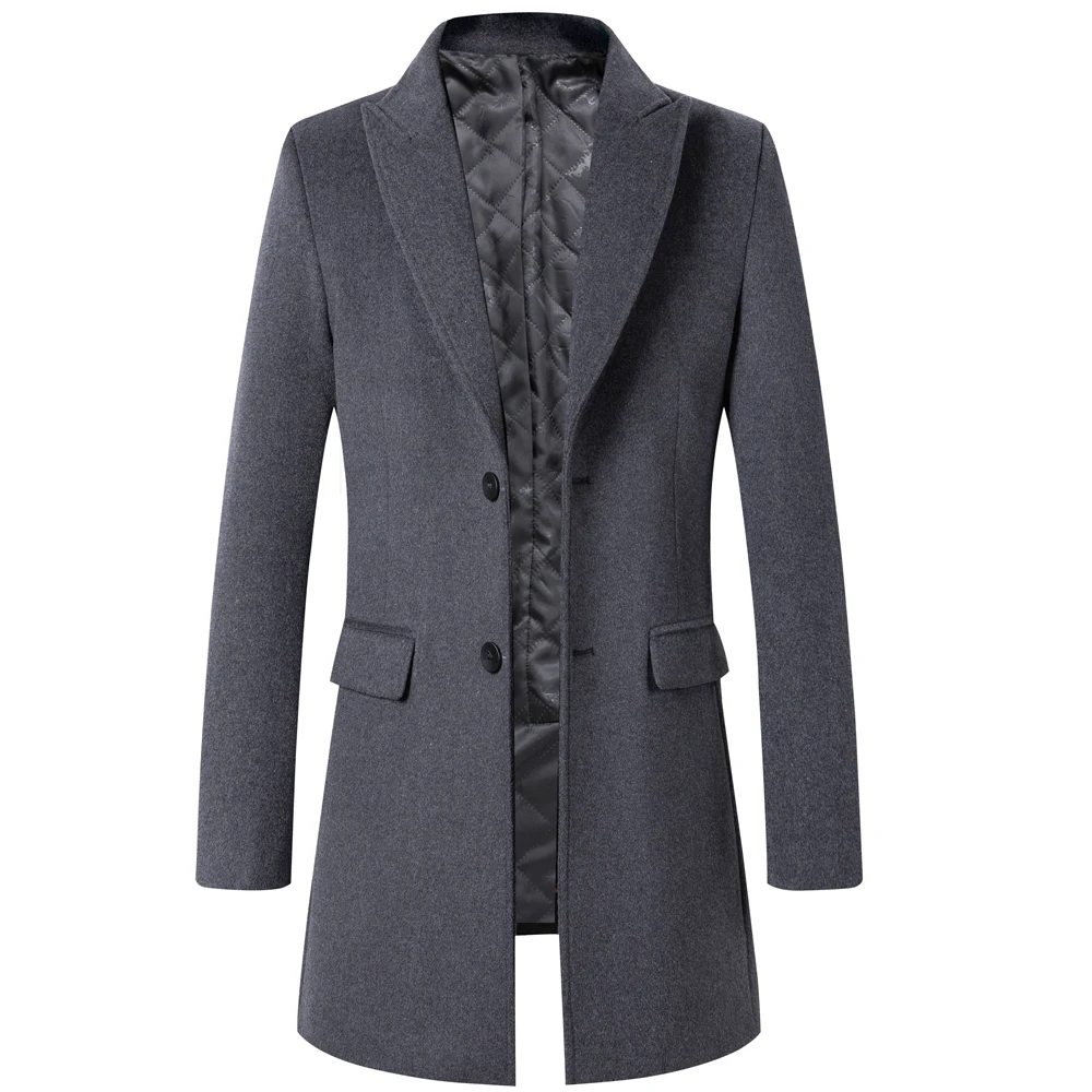 Thoshine Brand Winter 51.5% Wool Men Thick Coats Superior Quality Classic Slim Fit Male Wool Blends Outerwear Jackets Trench