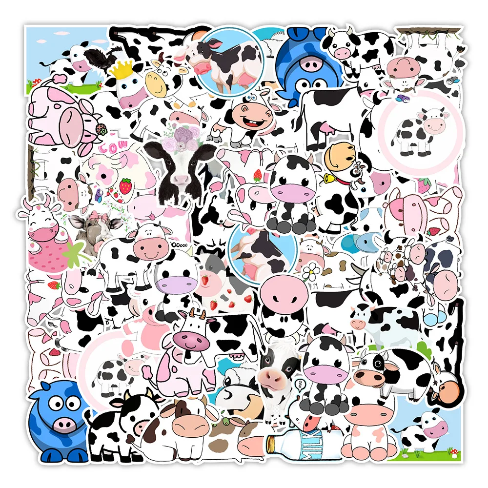Milk Cow Stickers 50pcs For Notebook Laptop Stationery Scrapbook decorative stickers self adhesive stickers stationery stickers paper stickers adhesive stickers diy scrapbooking accessories