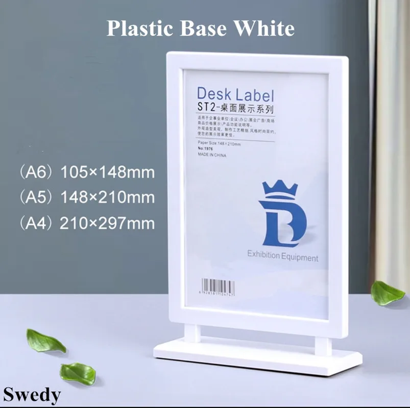 A6 Upright Double Sided Acrylic Poster Menu Holder Display Stand Table Plastic Restaurants, Exhibition Leaflet Sign Holder